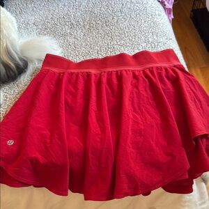 Lululemon Athletica Red Ruffled Skater Mini Skirt